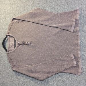 John‎ Varvatos Memphis Waffle Henley Size XL in Fadeaway Mauve Tan
